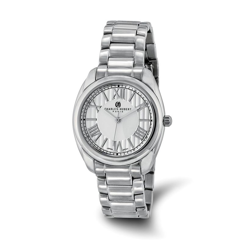 Charles Hubert Ladies Stainless Steel OffWhite Dial Watch